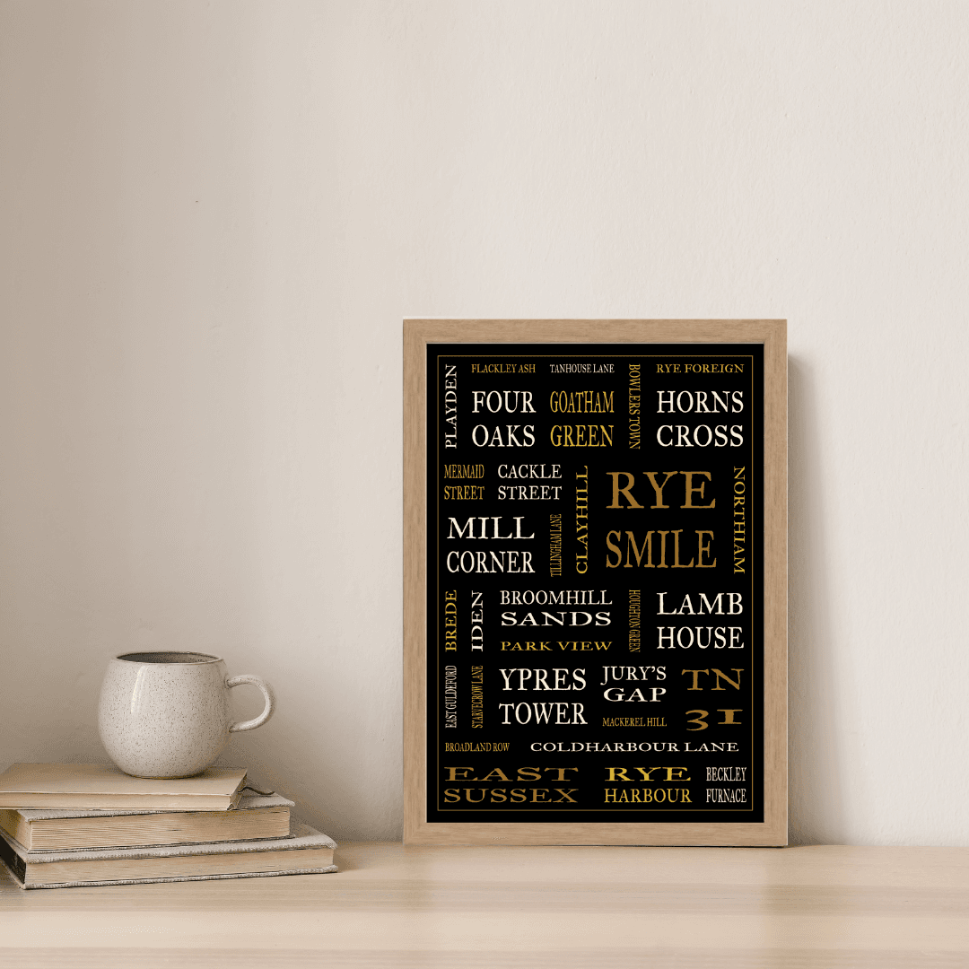 Rye (TN31) print styled on a shelf