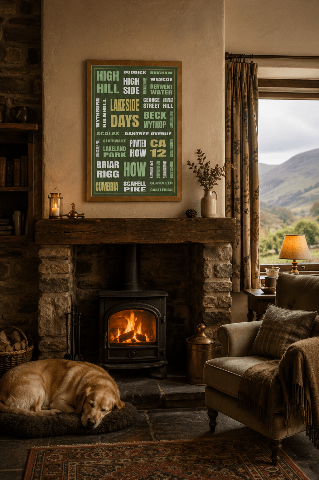 Keswick (CA12) framed print in a room scene