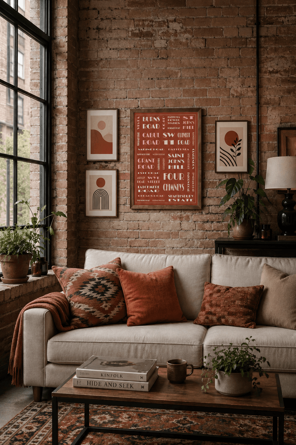 Battersea (SW11) framed print in a room scene