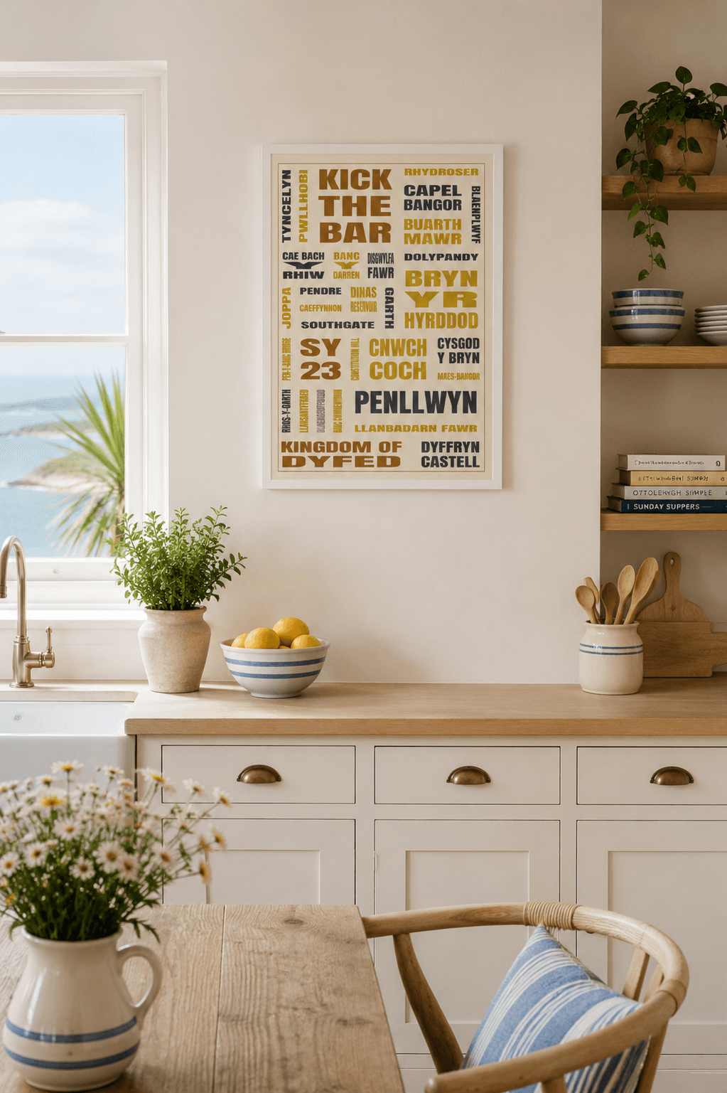 Aberystwyth (SY23) framed print in a room scene